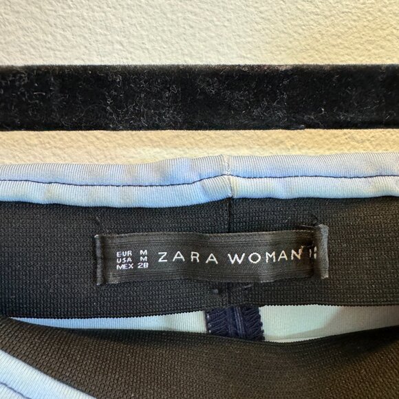 Zara blue and navy striped midi skirt - Picture 5 of 7